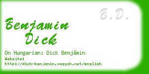 benjamin dick business card